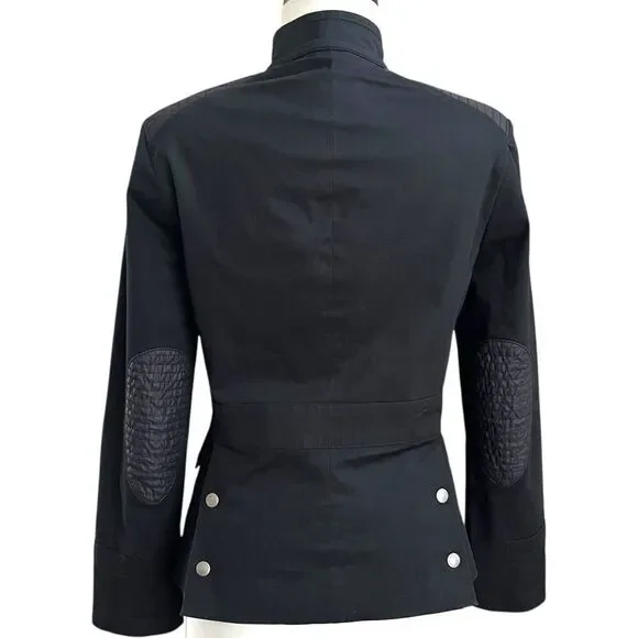 Rag & Bone Utility Army Jacket size 4 Black Elbow Patch - Picture 4 of 13